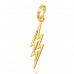 Golden Thunderbolt Lightening - 925 Sterling Silver Charms With Split Ring A4S44436
