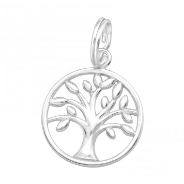 Laser Cut Tree Of Life - 925 Sterling Silver Charms with split ring A4S44445