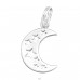 Moon And Stars - 925 Sterling Silver Charms with split ring A4S44450