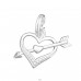 Heart And Arrow - 925 Sterling Silver Charms with split ring A4S44455