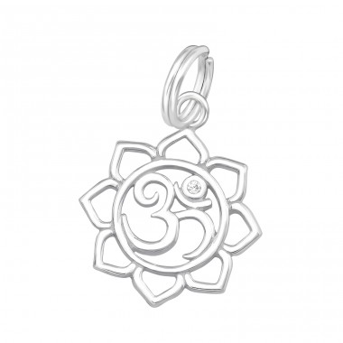 Om Symbol - 925 Sterling Silver Charms with split ring A4S44461