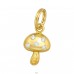 Golden Mushroom with Zirconia - 925 Sterling Silver Charms With Split Ring A4S44503