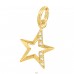 Golden Star with white stones - 925 Sterling Silver Charms With Split Ring A4S44527