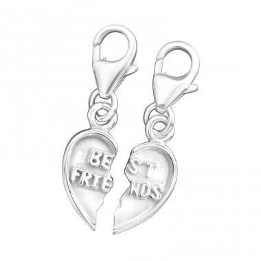 Strieborné Zlomené srdce - Striebro 925 Sponové Amulety A4S12912