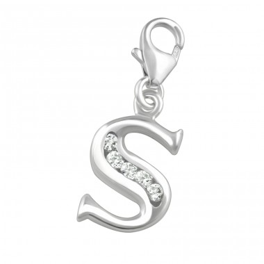 Strieborné Písmeno S - Striebro 925 Sponové Amulety A4S13467