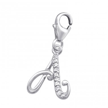 Strieborné Písmeno A - Striebro 925 Sponové Amulety A4S13649