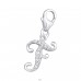 Stříbrné Písmeno F - Stříbro 925 Sponové Amulety A4S13654