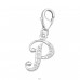 Strieborné Písmeno P - Striebro 925 Sponové Amulety A4S13665