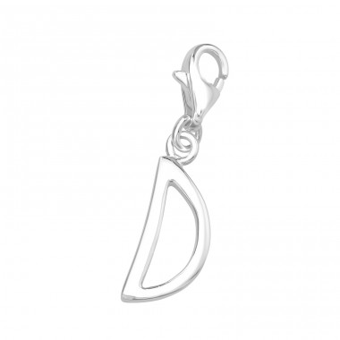 Strieborné Písmeno D - Striebro 925 Sponové Amulety A4S14664