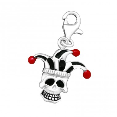 Strieborná Lebka - Striebro 925 Sponové Amulety A4S15308