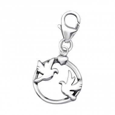 Strieborný Pár Vtákov - Striebro 925 Sponové Amulety A4S24579