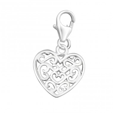 Strieborné Srdce - Striebro 925 Sponové Amulety A4S2810