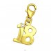 Pozlátená "18" - Šperkové Striebro 925 Sponové Amulety A4S29299