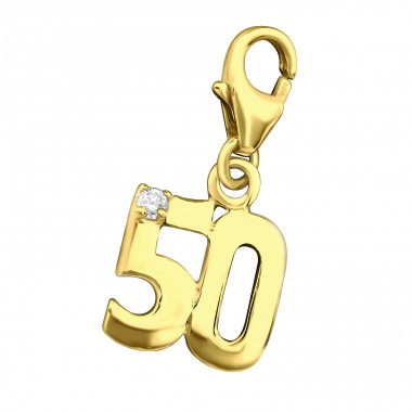 Pozlátená '50' - Striebro 925 Sponové Amulety A4S29306