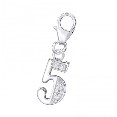 Strieborná '5' - Striebro 925 Sponové Amulety A4S29314