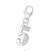 Strieborná '5' - Striebro 925 Sponové Amulety A4S29314