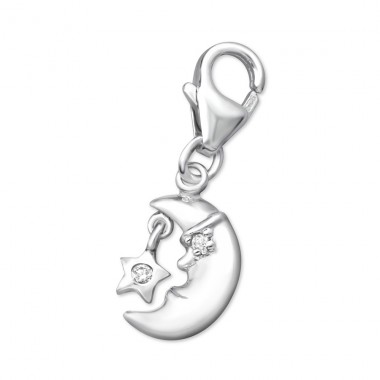 Strieborný Mesiac - Striebro 925 Sponové Amulety A4S3017