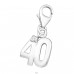 Strieborné Číslo Štyridsať - Striebro 925 Sponové Amulety A4S3112