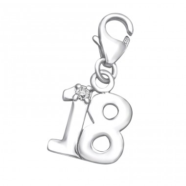 Strieborné Číslo Osemnásť - Striebro 925 Sponové Amulety A4S3503