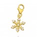 Golden Snowflake with carabiner - 925 Sterling Silver Charms With Lobster A4S42063