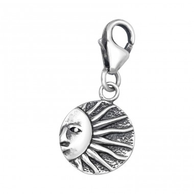 Oxidované slnko - Šperkové Striebro 925 Sponové Amulety A4S44385