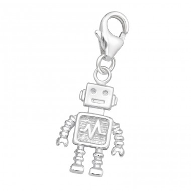 Roboter - Silber 925 Verschluss Amulette A4S44420