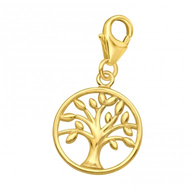 Lasergeschnittener, vergoldeter Baum des Lebens – Amulette mit Verschluss aus 925er Sterlingsilber A4S44447