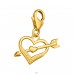 Golden Heart And Arrow - 925 Sterling Silver Charms With Lobster A4S44457