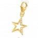 Big golden Star - 925 Sterling Silver Charms With Lobster A4S44526