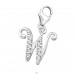 Strieborné Písmeno W - Striebro 925 Sponové Amulety A4S7471