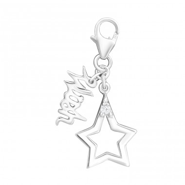 Strieborná Hviezda - Striebro 925 Sponové Amulety A4S7954