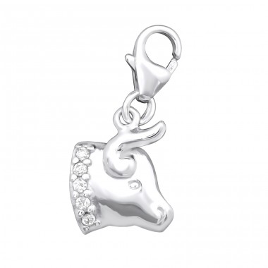 Strieborné Znamenie zverokruhu Býk - Striebro 925 Sponové Amulety A4S9907