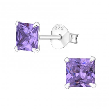 Square 5mm - 925 Sterling Silver Basic Ear Studs A4S1006