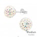 8mm crystal Ball - 925 Sterling Silver Basic Ear Studs A4S10100