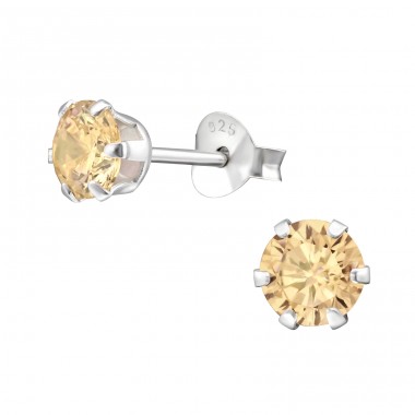 Round 5mm - 925 Sterling Silver Basic Ear Studs A4S14832