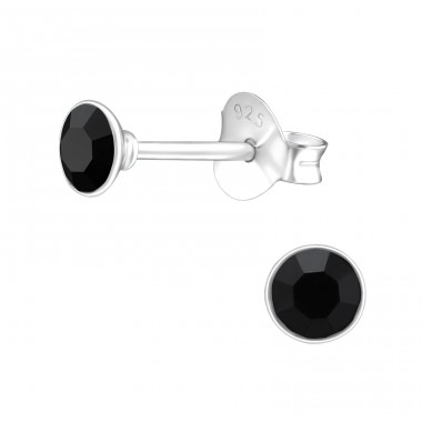 Silber rund 3,5 mm - 925er Silber Basic Ohrstecker A4S16387