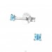2mm square zirconia - 925 Sterling Silver Basic Ear Studs A4S16714