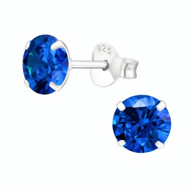 Round 6mm - 925 Sterling Silver Basic Ear Studs A4S17973