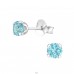 Round 4mm - 925 Sterling Silver Basic Ear Studs A4S18375
