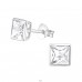 Square 5mm - 925 Sterling Silver Basic Ear Studs A4S18400