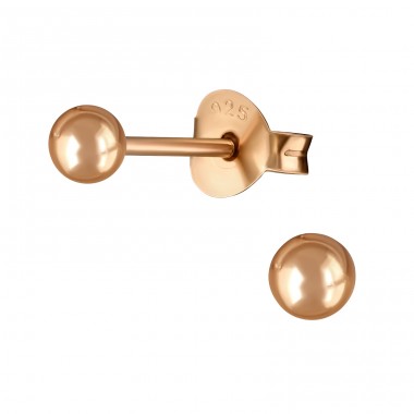 Ball - 925 Sterling Silver Basic Ear Studs A4S19545