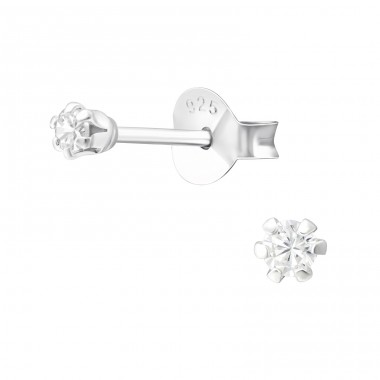 Round 2mm - 925 Sterling Silver Basic Ear Studs A4S20994