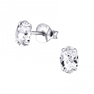 Strieborný Ovál 3x5mm - Striebro 925 Základné náušnice A4S21049