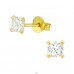 Square 4mm - 925 Sterling Silver Basic Ear Studs A4S21810
