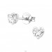 Heart 4mm - 925 Sterling Silver Ear Studs with Zirconia stones A4S23040
