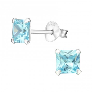 Square 5mm - 925 Sterling Silver Basic Ear Studs A4S23831