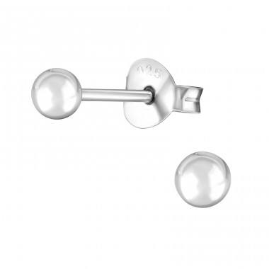 Silberkugel 3mm - 925er Silber Basic Ohrstecker A4S2400