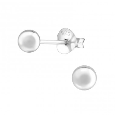 Silberkugel 4mm - 925er Silber Basic Ohrstecker A4S2401