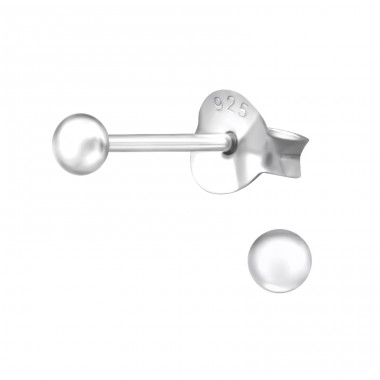 Stříbrná Koule 2.5mm - Šperkovní Stříbro 925 Základní Náušnice A4S24663