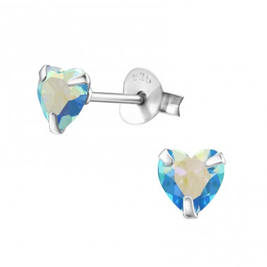 Heart 5mm - 925 Sterling Silver Basic Ear Studs A4S24668